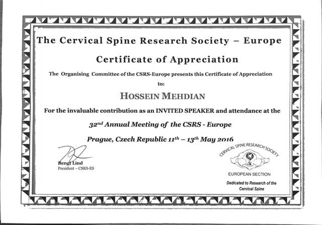 Scoliosis Research Society - Certificate 1